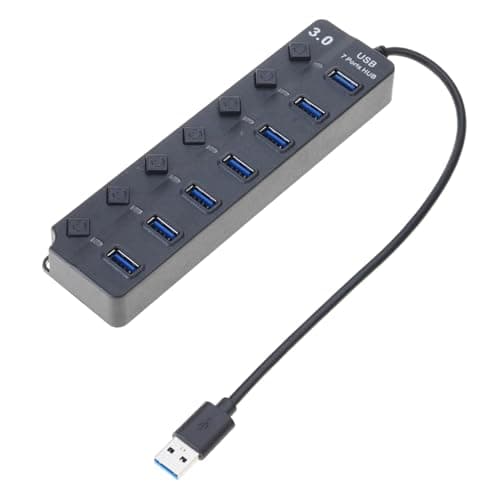 USB3.0 Adapter with 7 Expandable Port Individual Switches