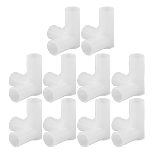 Happyyami Plastic 3-Way Shoe Rack Connector Tee, 10Pcs White Support Joint