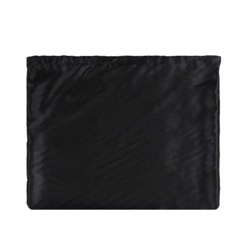 Satin Drawstring Dust‑Proof Storage Bag, Soft Anti‑Scratch Handbag Protective Pouch, Foldable Organizer for Luxury Purse Travel Closet Storage Black