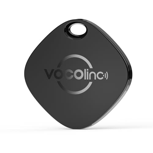 VOCOlinc Smart Tracker Tag, Key Finder Works with Apple Find My (iOS Only), IP65 Waterproof & Battery Replaceable, Bluetooth Item Locator for Wallet, Luggages, Suitcases, Bags, Black 1 Pack