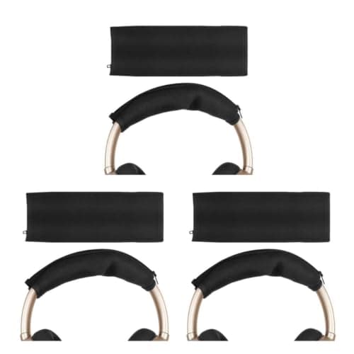 SEWACC 3pcs Neoprene Headband Pads with Zipper for Noise-cancelling Ii Headphones Headbeam Cover Protector Black