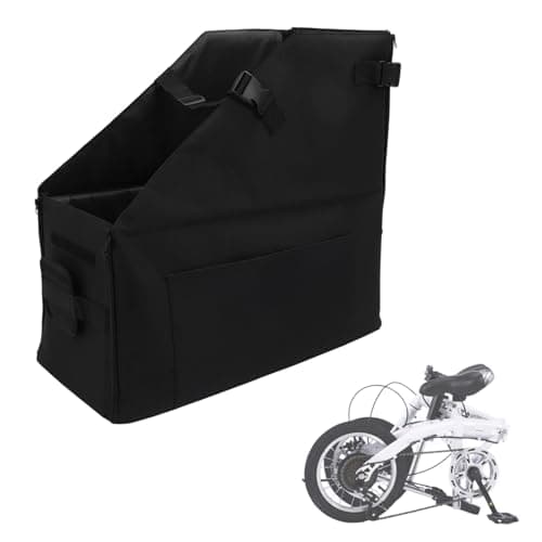 Keeper Box for Folding Bike, Foldable Cycle Storage Box, Zippered Transport Carry Case, Keep Bike Vertical for Car, Trunk, Travel