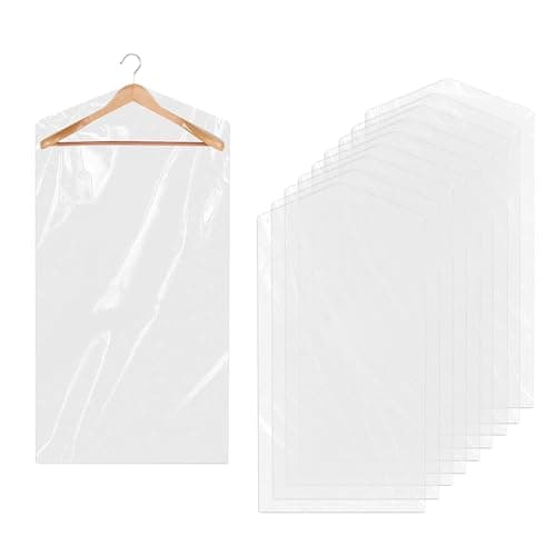 10pcs Dress Bags Covers Long 60 × 180cm Clear Clothes Covers Protector Bags Plastic Dress Suit Bag Dry Cleaning Dust-proof Garment for Clothes Shirt Coat Dresses Sweater (180 * 60cm)