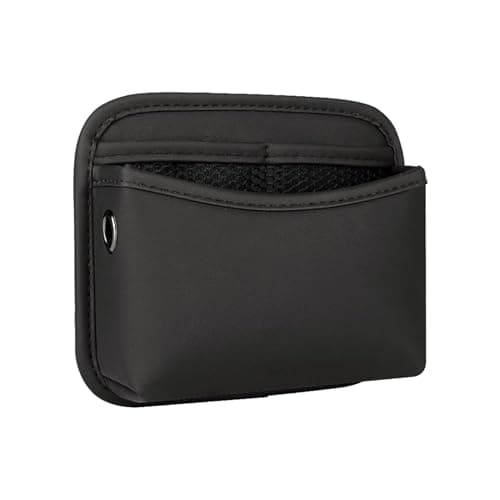 Napa Leather Car Side Pocket Organizer, Universal Front Seat Console Pocket, Car Gap Filler Storage Box for Phone Keys Coins Glasses (Black)