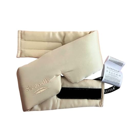 SleepSilk Mulberry Silk Sleep Mask – Luxury Padded Eye Mask for Deep Sleep, Light Blocking, Soft Face-Hugging Design, 22 Momme Silk, Blackout Eye Mask,Dusty Gold Ideal Gift