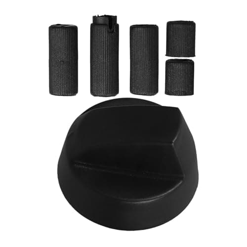 Black Universal Oven Stove Control Knobs with 5 Adapters, Abs