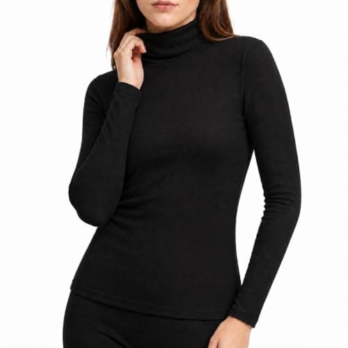 Innfttwo Womens Thermal Long Sleeve Top Women Gym Tops for Women UK for Ski Running Hiking Cycling,Black,M