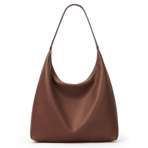 KALIDI Vegan Leather Tote Bag Women Hobo Zipper Shoulder Handbag Slouchy