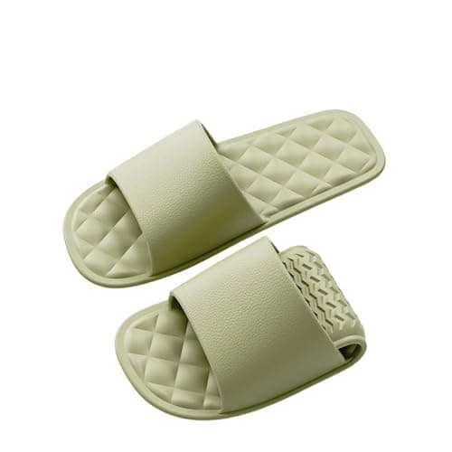 Unisex Travel Slippers for Summer, Lightweight Slip-On Shower Sandals with Quick-Dry Mesh, Portable Casual Flip Flops for Beach, Pool, and Indoor Use (Green, 7)