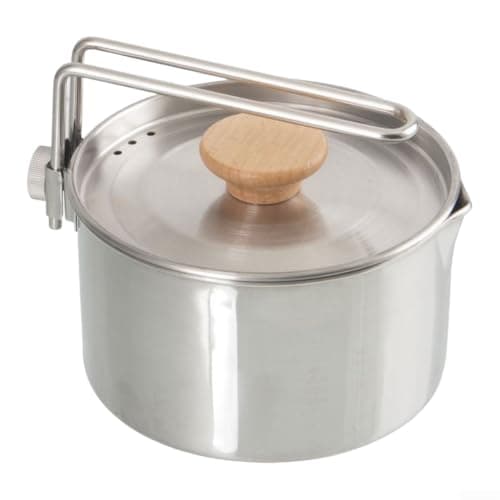 Portable Camping Pot 304 Stainless Steel Folding Design with Rotatable Handle for Mountaineering Travel Essentials Silver 13cm