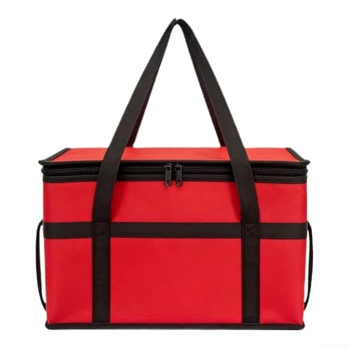 30L Non-Woven Insulation Bag, Large Capacity Cooler for Picnic(red)