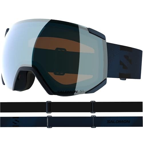 Salomon RADIUM ML Goggles, Unisex Anti-Fog Ski Goggles for Trail Running and Mountain Adventures, Dress Blue/LightBlue
