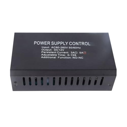 12V 5A Door Access Control Power Supply, Electric Door Lock Power Supply Switch, 90–260V Input Universal AC/DC Adapter for Access Control Systems, ABS Enclosure with Enhanced Heat
