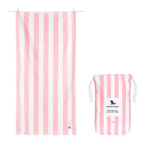 Dock & Bay Quick Dry Beach Towel - Cabana Light - Malibu Pink, Large