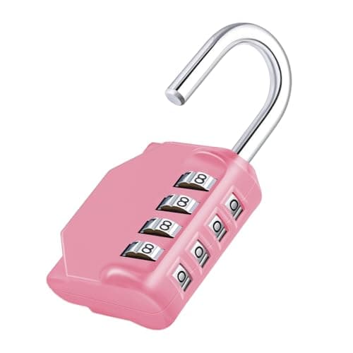 ZHEGE 4-Digit Combination Lock with Resettable Code (Pink)