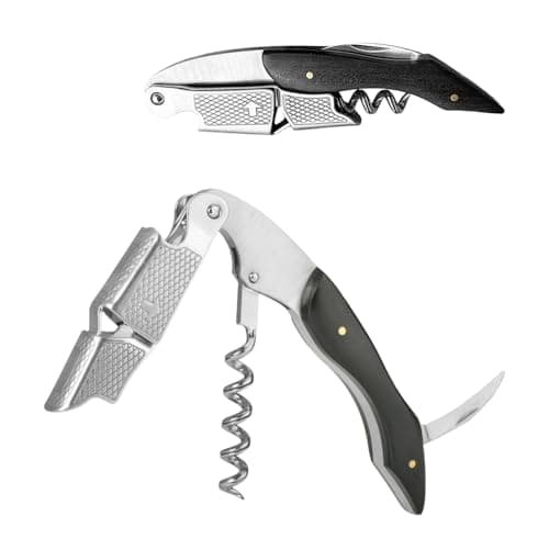 3-in-1 Waiters Friend Corkscrew, Folding Wine Bottle Opener, Black