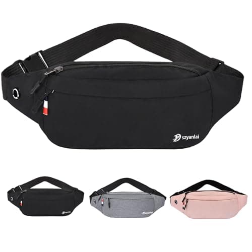 Bum Bag for Ladies Women Men Girls Bumbags Waist Fanny Pack with Headphone Jack and Adjustable Belt for Sport Running Hiking Jogging Gifts for Men Women