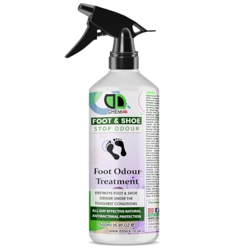 Foot & Shoe Odour Treatment - Antibacterial Deodorizer & Long-Lasting Freshness, Sweaty Feet & Toughest Conditions, Non-Toxic, Quick-Drying, Shoe Spray For Odour Removal (500ml Spray)