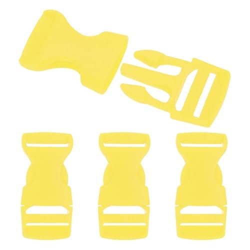PATIKIL 4pcs Quick Side Release Buckle 0.8"Plastic Belt Clip Mustard Yellow