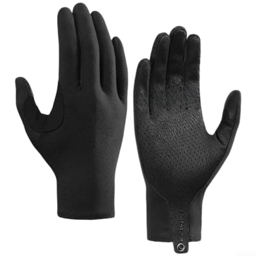 Breathable Mesh Wool Gloves for Cycling Men(Black L)