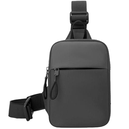 JOVIA Men's Chest Bag - Lightweight, Anti-Theft Shoulder Bag for Hiking, Camping, Travel, and Outdoor Sports - Small Crossbody Bag with Hidden Pocket for Men & Women (Grey)