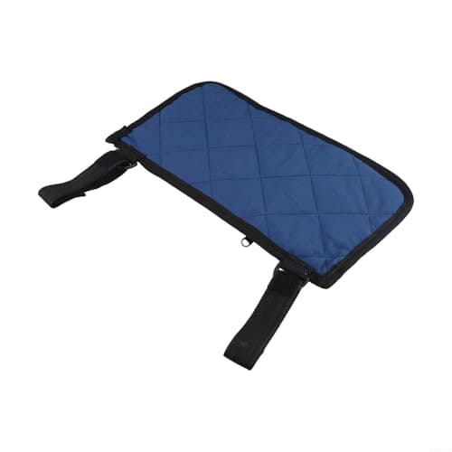 Wheelchair Chair Side Bag with Reflective Safety Strip - Multi-Pocket Camping Armrest Organizer - Heavy Duty Storage for Walking Aids & Folding Chairs - Travel Essentials Kit - Grey 12.4x7.1inch(blue)