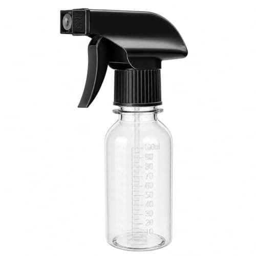 Lafefe Spray Bottle 100ml PET Mist Spray Bottle, Adjustable Mist & Stream Water Spray Bottle with Measuring Scale, Leakproof Trigger Sprayer for Hair, Plants, Cleaning, Travel - Clear
