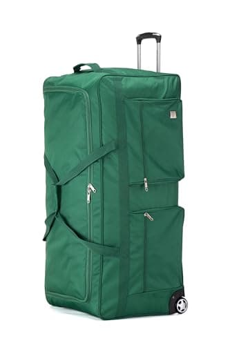 ATX Luggage 40" Jumbo Wheeled Duffle Bag Lightweight Rolling Wheels Suitcase Extra Durable Holdall for Sports Travel and Cargo | Green