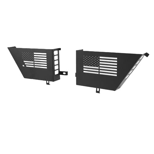 Keenso Metal Front Door Storage Box Metal Door Pocket Organizer Car Insert Storage for JK JKU 2007-2018 2PCS Black Interior Accessories with US Flag Style