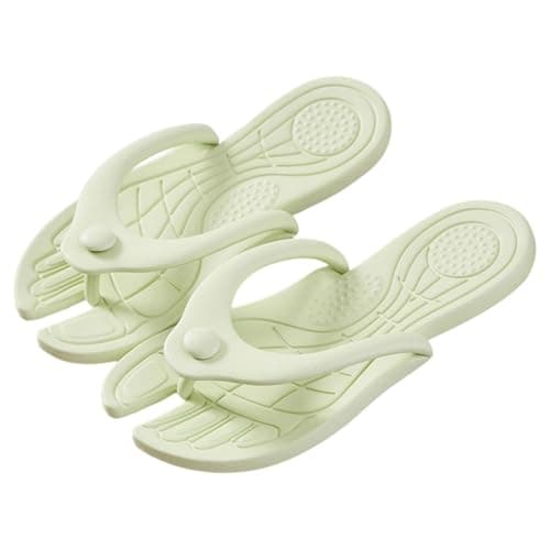 Portable Travel Slippers for Women and Men, Quick-Dry Shower Sandals with Non-Slip Rubber Sole for Indoor, Outdoor, Beach, Pool, and Spa Use, Lightweight and Foldable Design (Green, 10.5)