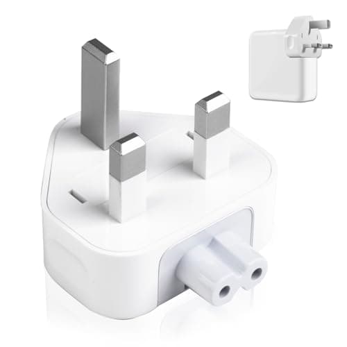 UK AC Adapter Wall Plug Power Travel Charger for All MacBooks USB-C 3 Pin Power Plug Duckhead 10 W and 12 W Charger Plug MagSafe & MagSafe2 Power Adapter for MacBook Pro Air Mac iBook iPhone iPod iPad