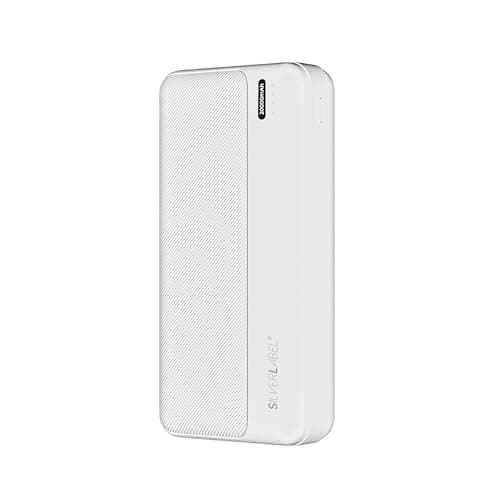 SilverLabel 20,000mAh Power Bank - White Universal Portable Power Bank with USB Output for Emergency Charging of Phones and Other Devices