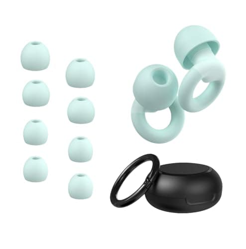 Noise-Cancelling Reusable Silicone Earplugs for Sleeping, Snoring, Work, Study, Concerts, and Noise Sensitivity – Soft Comfort Fit, 30–35dB Noise Reduction (Turquoise, One Size)