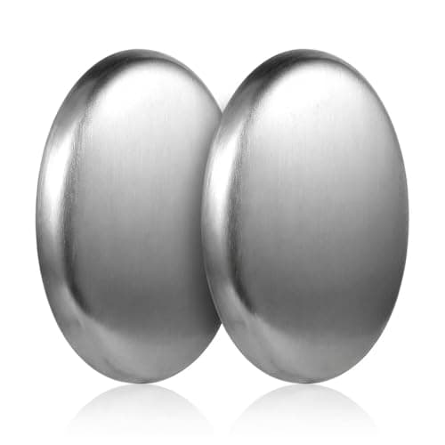 LUCTHY Stainless Steel Soap Bar, 2 Pack Metal Odour Remover, Silver