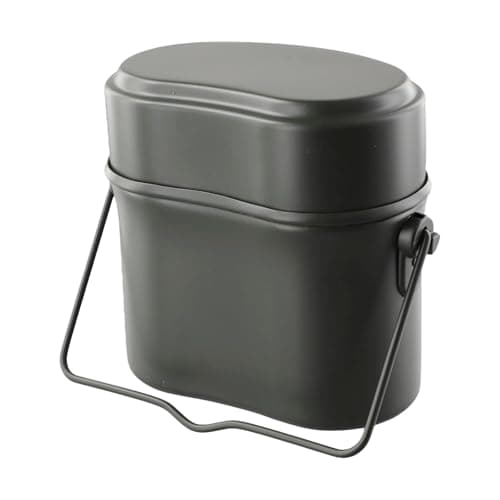 BildeeMait Portable Camping Mess Kit Aluminum Cookware Set 3-Piece Windproof Hiking Backpacking Cooking Gear for Outdoor Activities Green