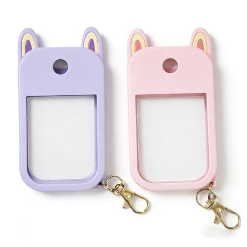 2 Pack Hand Sanitizer Holder – Portable Silicone Hand Sanitizer Case with Keychain for 1 fl oz Spray, Travel & Everyday Carry Sanitizer Accessory, Soft Touch Protective Holder (Pink, Purple)