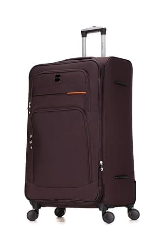 Skylark 32" Extra Large Suitcase Super Lightweight Luggage 20% Expandable 4 Wheels Spinner 3-Digit Combination Lock Soft Shell Luggage Check in for 30kg (Coffee, 162 litres)