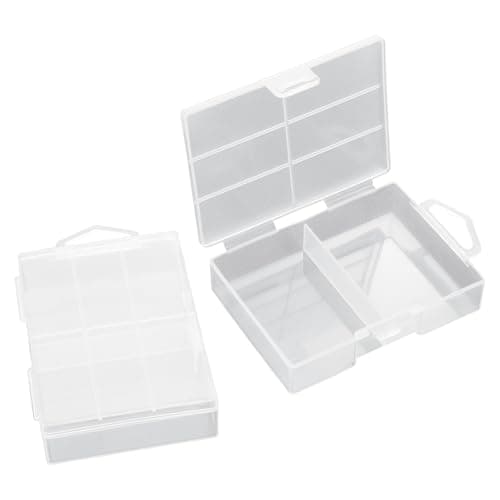 PNGKNYOCN AAA Battery Storage Case,Transparent Plastic Battery Case That Holds 24 AAA Batteries It features a hanging tab for wall mounting or storage in drawers for Travel and Home Use(2 Pack)