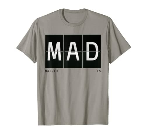 MAD Madrid Spain ES Retro World Travel Airport Code T-Shirt