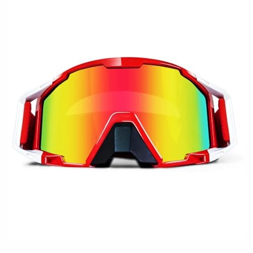 4-FQ ATV Dirt Bike Goggles Motorcycle Goggles(Red Frame + Color Lens)