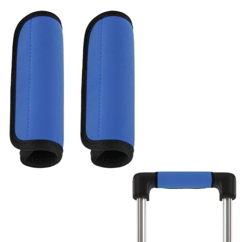 2 Pack Luggage Handle Wraps for Suitcase, Bright Color Comfort Soft Handle Covers Suitcase Luggage Handle Wrap Luggage Tag Wraps Travel Accessories (Blue)