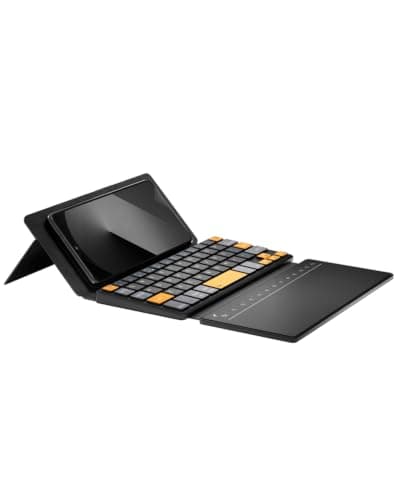 Doohoeek Foldable Bluetooth Keyboard with Touchpad, Pocket Size Portable Mini Wireless Keyboard for iPhone iPad Mini Samsung Z Fold, Dual Bluetooth Travel Keyboard for iOS/Android/Windows