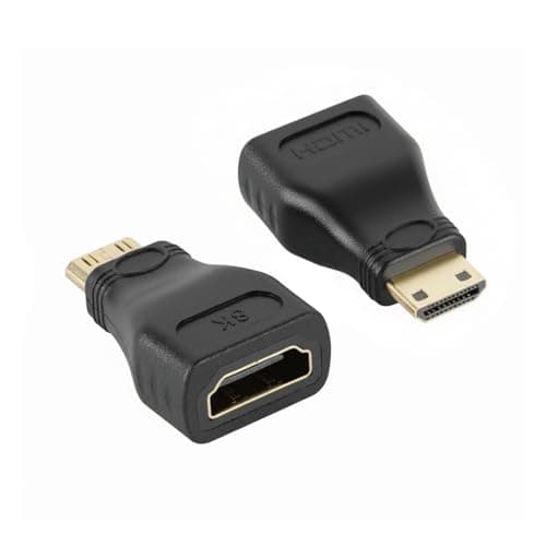 Tecmojo 8K Mini HDMI to HDMI Adapter, Female to Mini HDMI Male Adapter Support 8K@60Hz,4K@120Hz, Compatible with Raspberry Pi, Camera, Tablet, Laptop, Projector, Monitor, 2Pack, Black