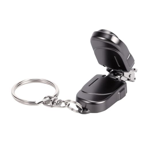 Yinhing Travel Folding Nail Clipper Collapsible Nail Clipper Stainless Steel Keychain Design with Zinc Alloy Handle for Travel Backpack Pocket (Silver Black)