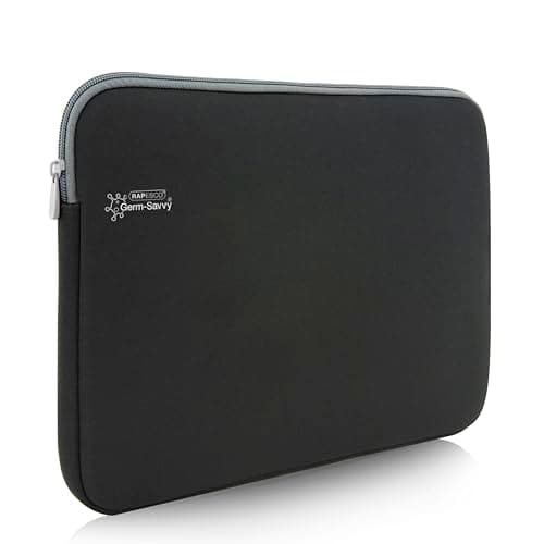 Rapesco 1812 Laptop Sleeve with Antibacterial Protection, 17.3", Black