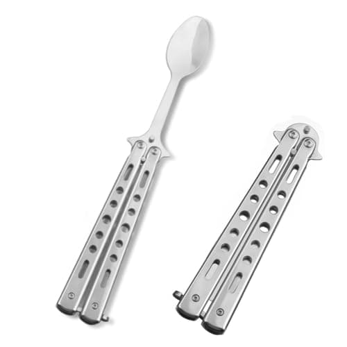 Folding Camping Spoon Stainless Steel Portable Travel Cutlery