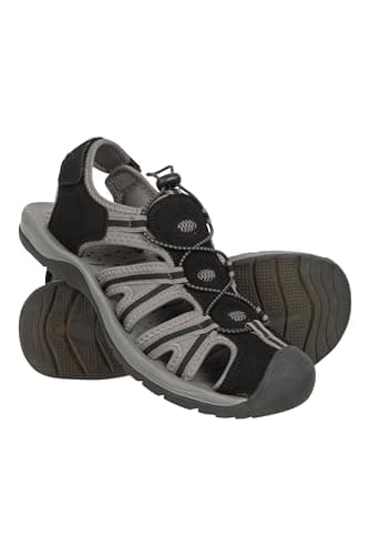 Mountain Warehouse Bay Reef Mens Shandals - Synthetic Upper Shoes, Neoprene Lining Sandals, Lightweight, Cushioned Foam Footwear - Spring Summer, Walking, Travel Black 8