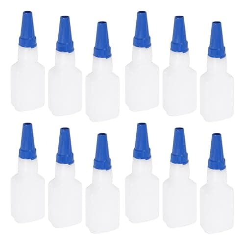 20pcs Small Plastic Glue Bottle with Fine Tip, 20ml White Dispenser