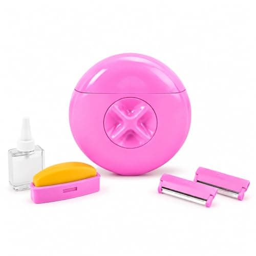 3-in-1 Portable Lady Shaver with Razor Blades, Moisturising Bar and Refillable Water Spray, 10cm (Pink)