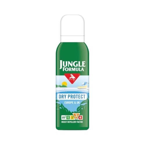 Jungle Formula Dry Protect Insect Repellent Spray 125ml | Up to 6 Hours Protection Against Mosquitoes & Midges | Non-Greasy Bug Spray with Light Fragrance | Outdoor & Travel Insect Protection